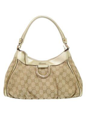 Gucci Guccissima Abbey GG Canvas Beige Gold Handbag